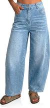 Stretch Denim Barrel Jeans