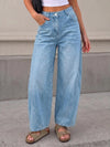 Stretch Denim Barrel Jeans