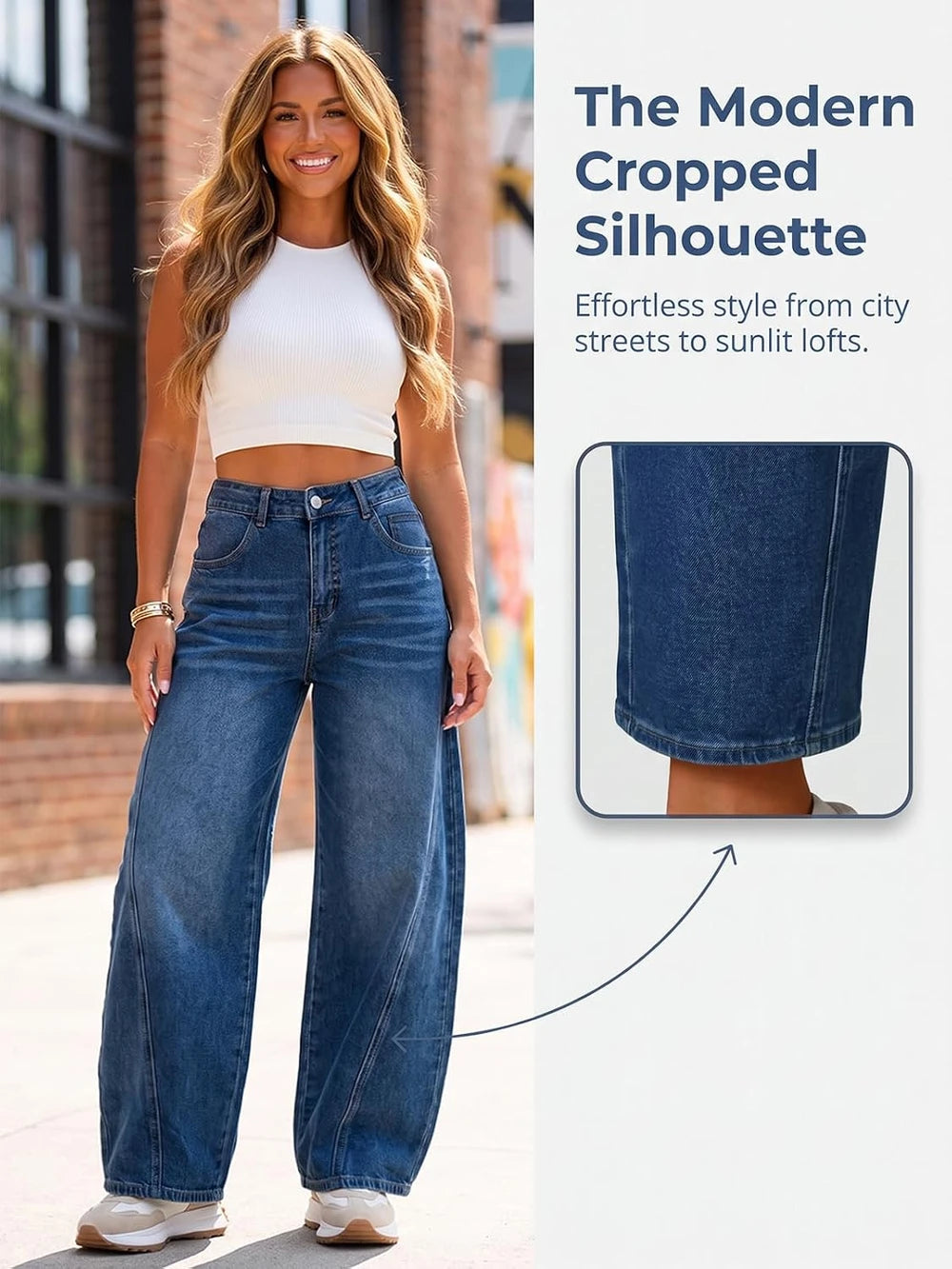 Stretch Denim Barrel Jeans