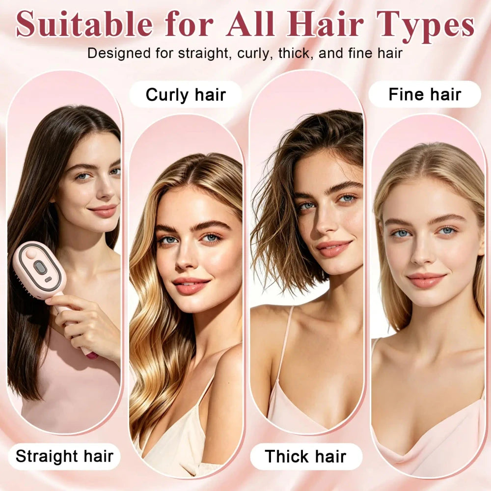 Rechargeable Electric Steam Hair Straightener Brush