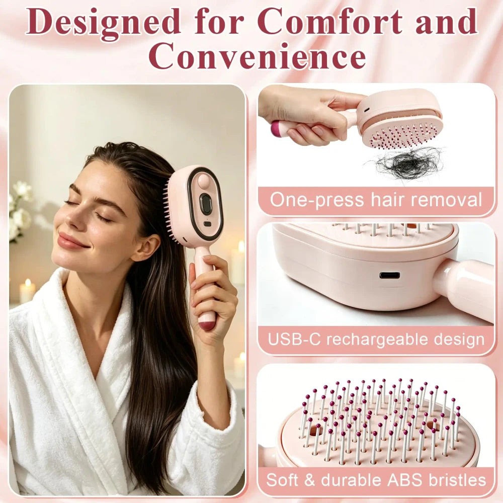 Rechargeable Electric Steam Hair Straightener Brush