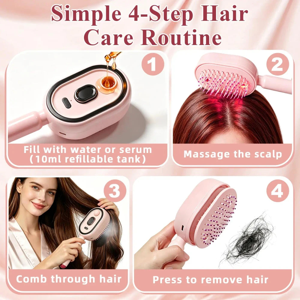 Rechargeable Electric Steam Hair Straightener Brush