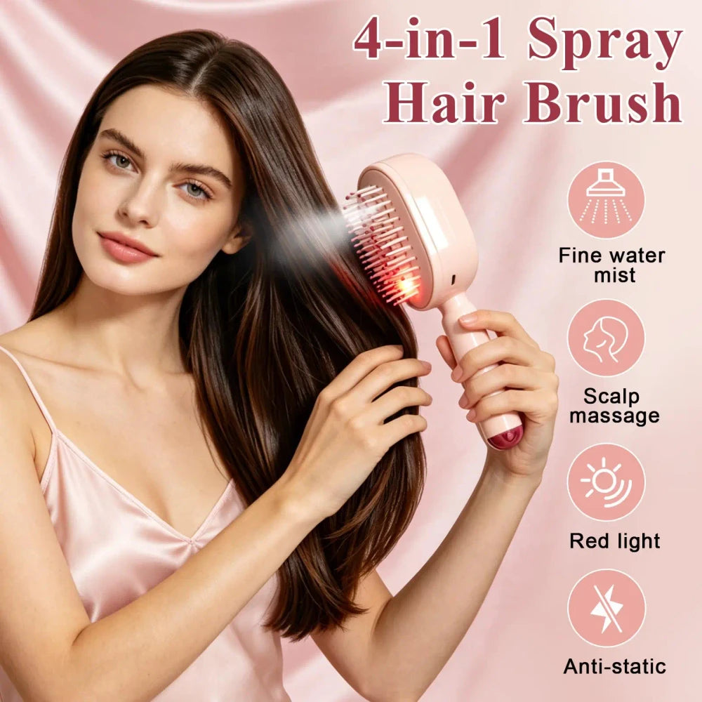 Rechargeable Electric Steam Hair Straightener Brush