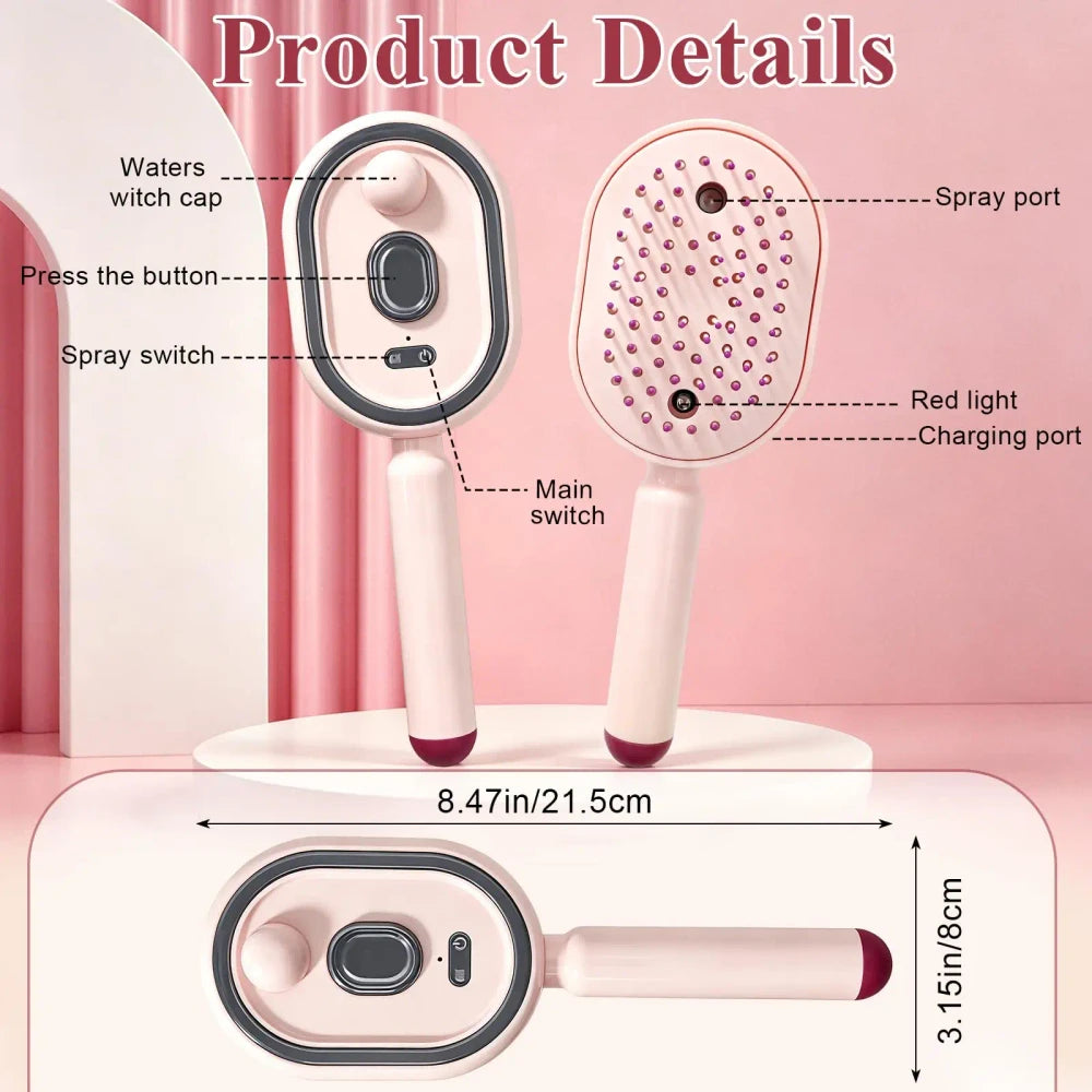 Rechargeable Electric Steam Hair Straightener Brush